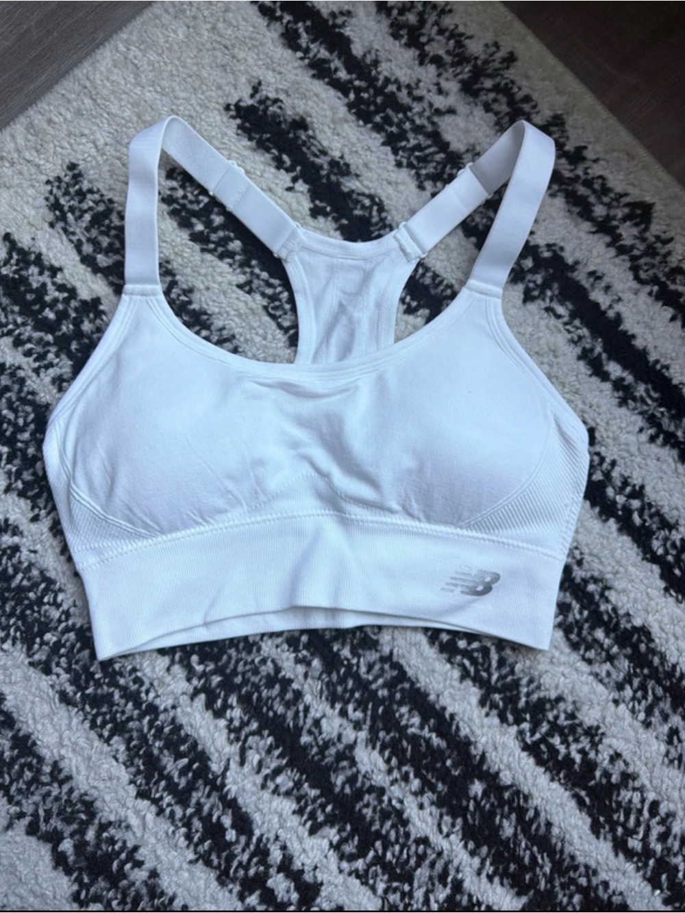 New Balance White Racerback Performance Sports Bra